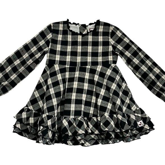 Sweethoney Holiday Black Check Plaid Dress Toddler Girl 2T
